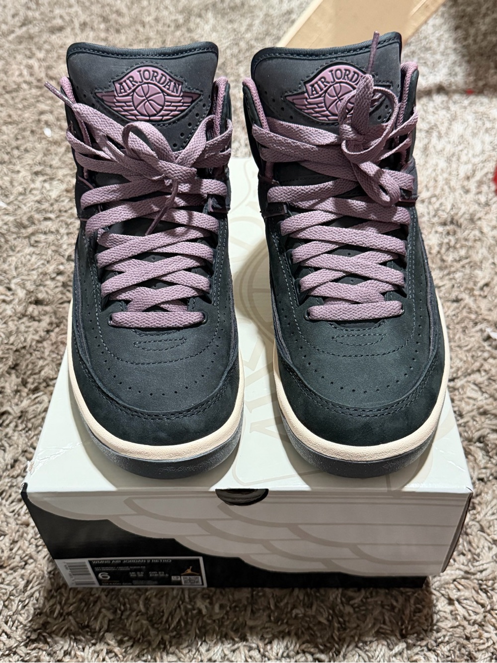 Jordan Women's High-Top Sneakers in Black and Mauve